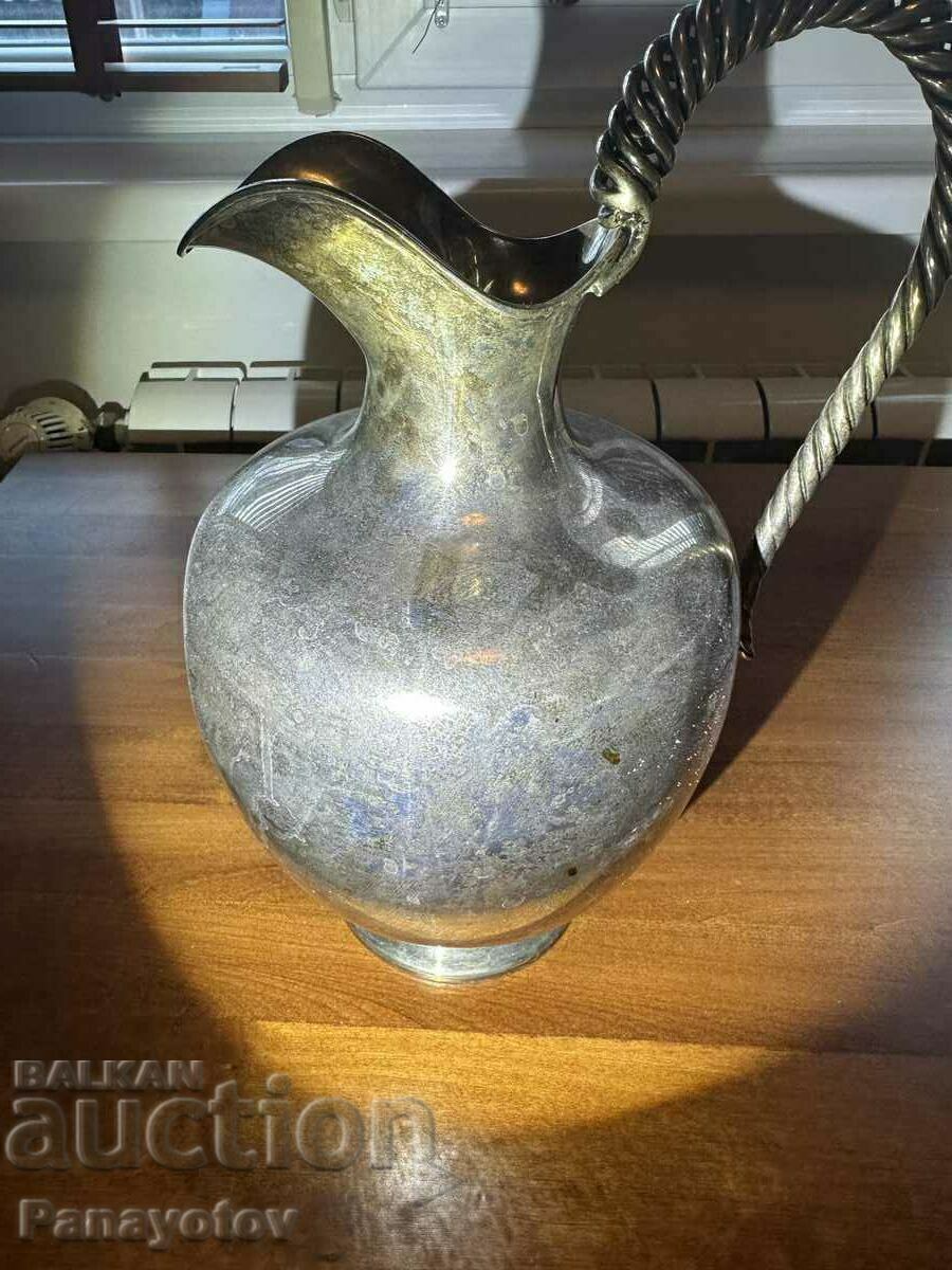 JUG SILVER 712 WATER WINE DISH 925 IDEAL MASSIVE INVESTMENT with price € 3500.00 | 6845.43 BGN