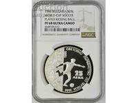 25 BGN 1986 World Football NGC PF 68 Ultra Cameo