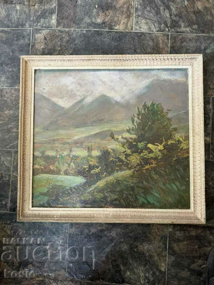 Pictură în ulei Georgi Lozev carton nesemnat Pictură în ulei Georgi Lozev carton nesemnat