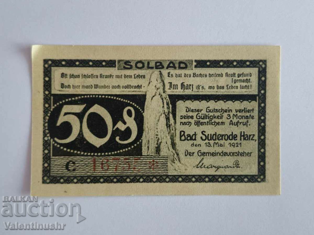 Германия notgeld 50 пфенига 1921 година Harz