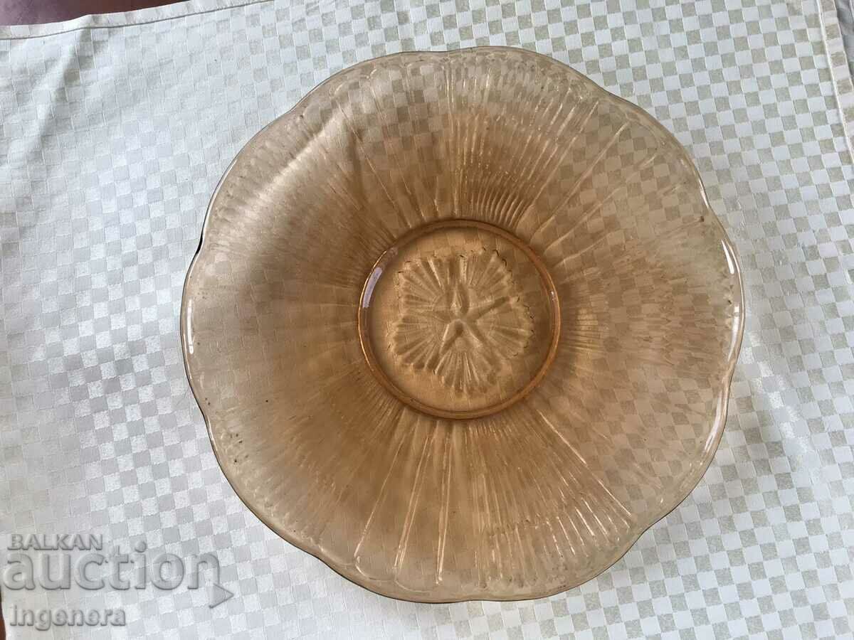 FRUCTIERA CAKE PLATE THICK EMBOSSED GLASS BULGARIA with price 25.00 BGN | € 12.78 FRUCTIERA CAKE PLATE THICK EMBOSSED GLASS BULGARIA with price 25.00 BGN | € 12.78