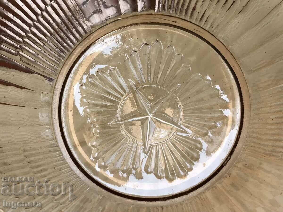 FRUCTIERA CAKE PLATE THICK EMBOSSED GLASS BULGARIA - 6 FRUCTIERA CAKE PLATE THICK EMBOSSED GLASS BULGARIA - 6