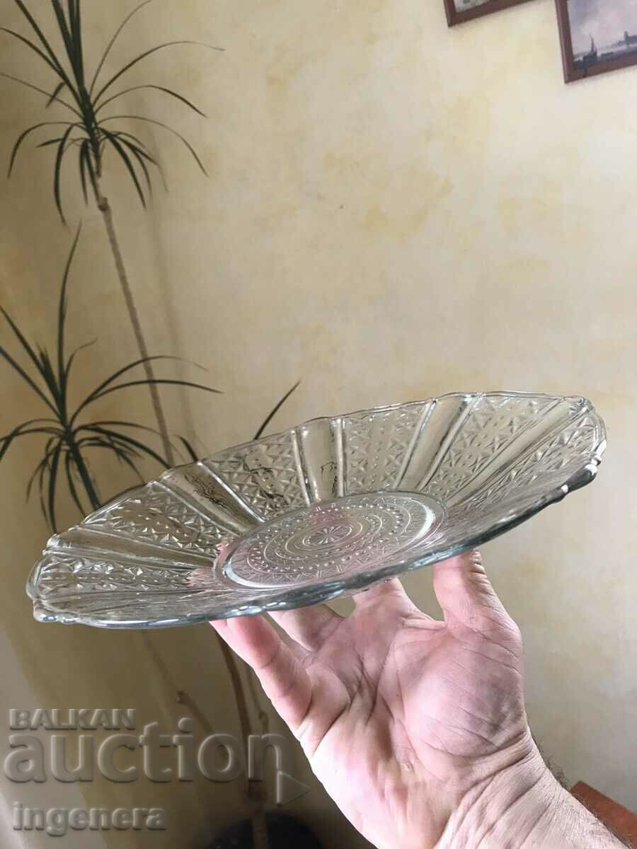 FRUCTIERA SALATIERA THICK EMBOSSED GLASS BULGARIA - 5 FRUCTIERA SALATIERA THICK EMBOSSED GLASS BULGARIA - 5