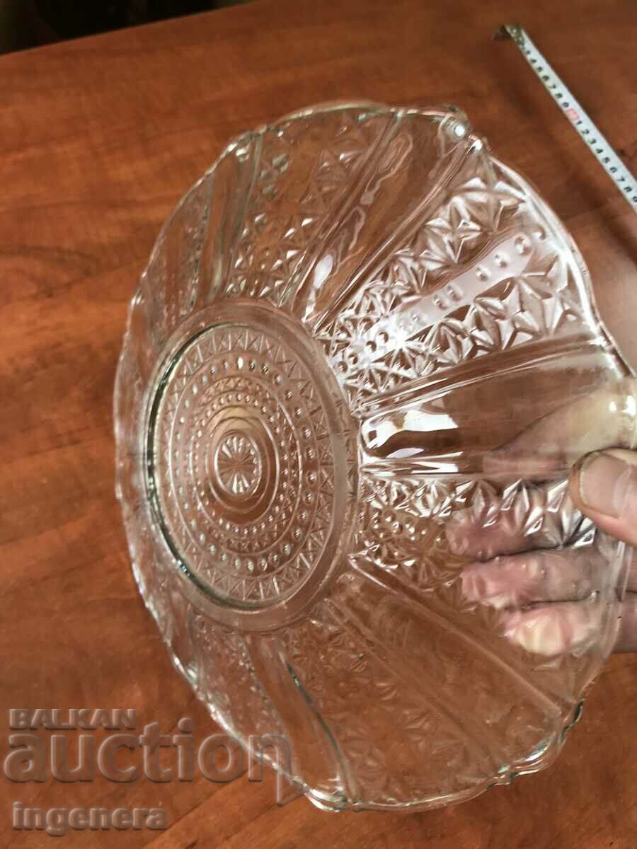 FRUCTIERA SALATIERA THICK EMBOSSED GLASS BULGARIA - 7 FRUCTIERA SALATIERA THICK EMBOSSED GLASS BULGARIA - 7