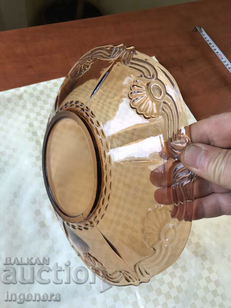 FRUCTIERA SALATIERA THICK EMBOSSED GLASS BULGARIA - 5 FRUCTIERA SALATIERA THICK EMBOSSED GLASS BULGARIA - 5