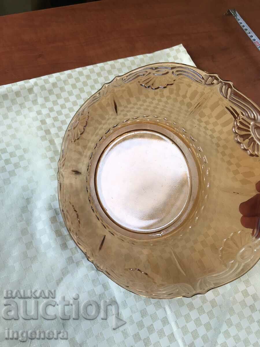 FRUCTIERA SALATIERA THICK EMBOSSED GLASS BULGARIA - 6 FRUCTIERA SALATIERA THICK EMBOSSED GLASS BULGARIA - 6