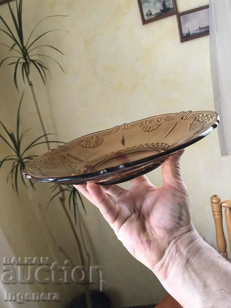 FRUCTIERA SALATIERA THICK EMBOSSED GLASS BULGARIA - 7 FRUCTIERA SALATIERA THICK EMBOSSED GLASS BULGARIA - 7