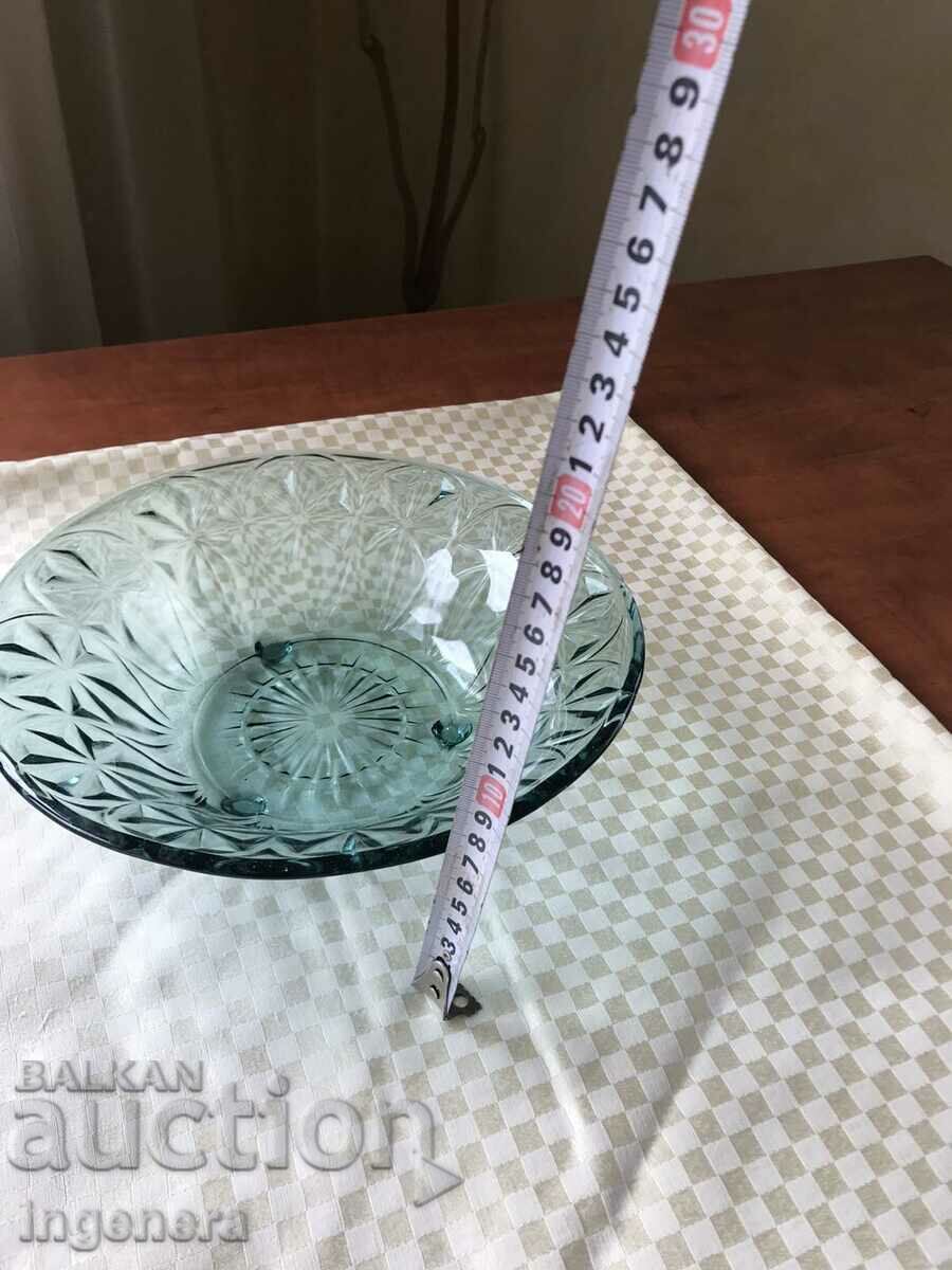 Auction  FRUCTIERA SALATIERA THICK EMBOSSED GLASS BULGARIA