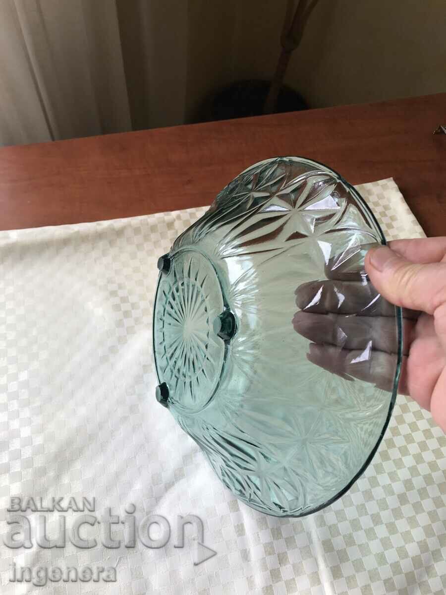 FRUCTIERA SALATIERA THICK EMBOSSED GLASS BULGARIA - 5