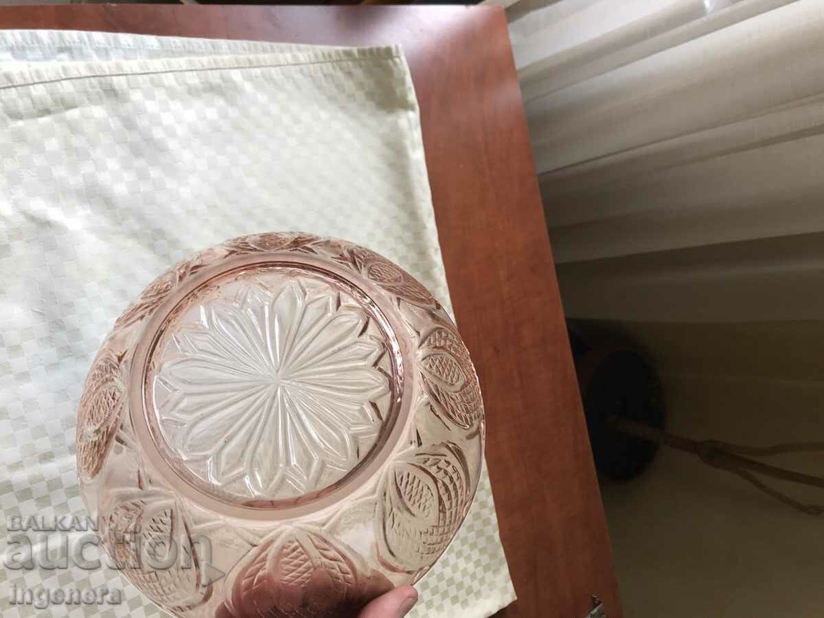 FRUCTIERA SALATIERA THICK EMBOSSED GLASS BULGARIA - 5 FRUCTIERA SALATIERA THICK EMBOSSED GLASS BULGARIA - 5