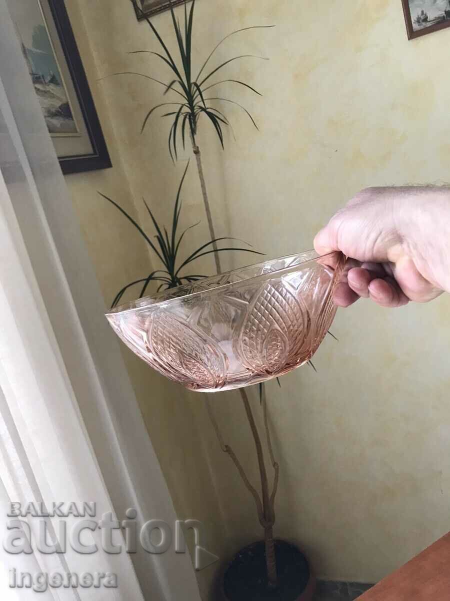 FRUCTIERA SALATIERA THICK EMBOSSED GLASS BULGARIA - 6 FRUCTIERA SALATIERA THICK EMBOSSED GLASS BULGARIA - 6