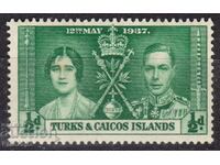 GB/Turks&Calcos Isl-1937-Коронация,MLH