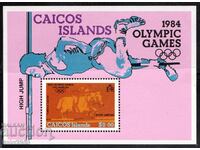 GB/Calcos Isl.-1984-Olympic Games, Block, MNH