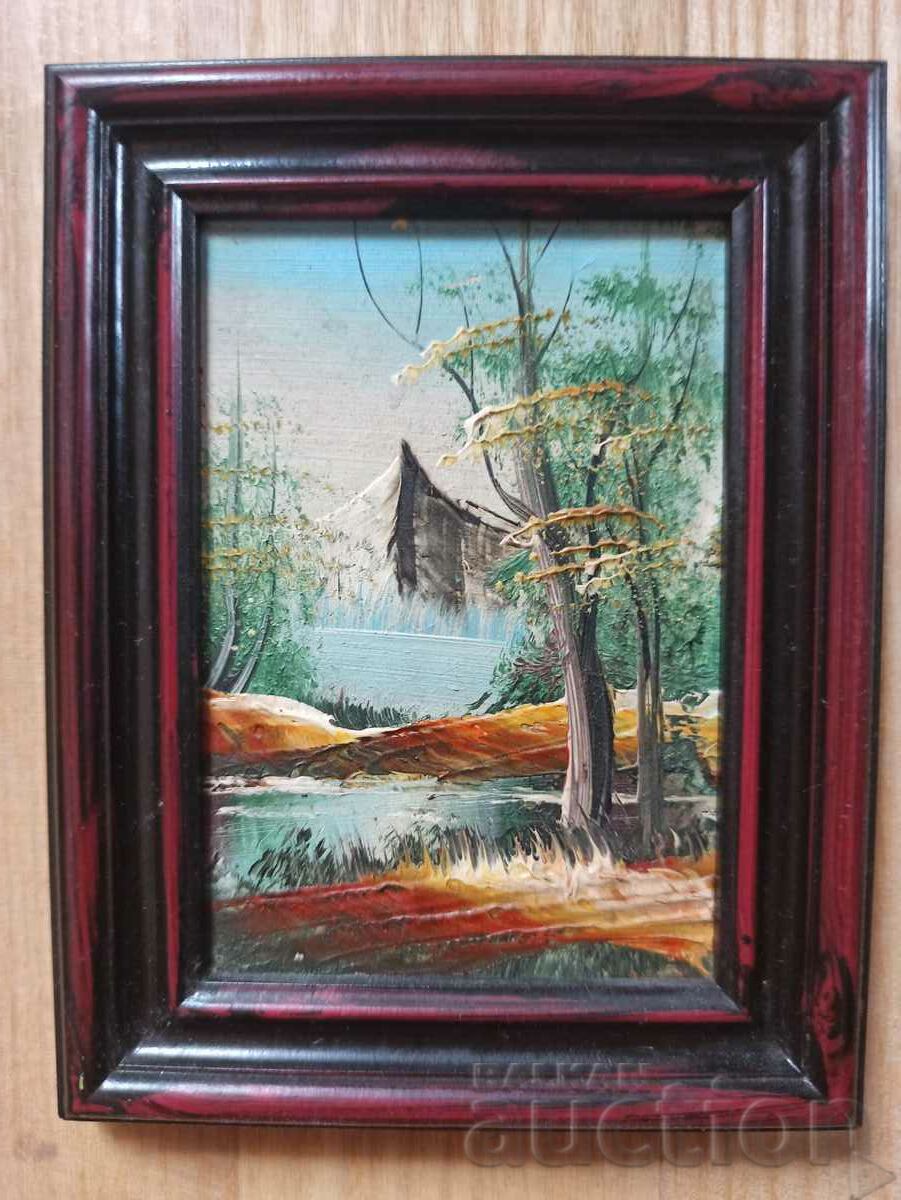 Beautiful framed oil miniature.