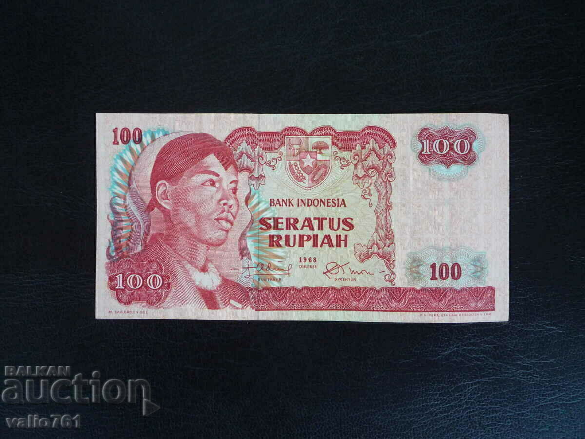 INDONESIA 100 RUPIAS 1968 AUNC