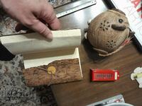 : coconut piggy bank, Notebook, sharpener