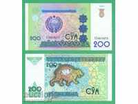 (¯`'•.¸ UZBEKISTAN 200 sums 1997 UNC ¸.•'´¯)