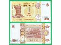 (¯`'•.¸ MOLDOVA 1 lei 2010 UNC ¸.•'´¯)