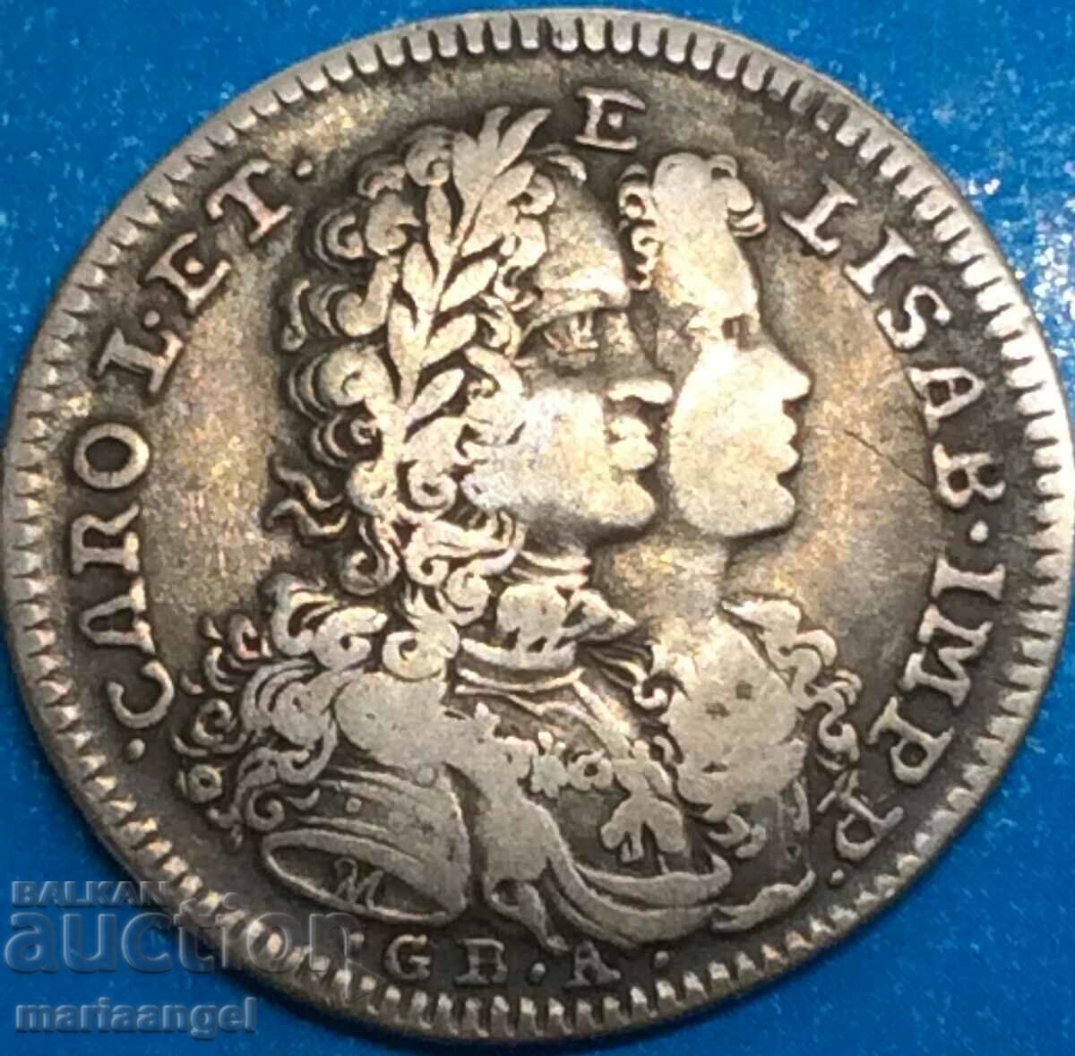 Νάπολη 1716 Tare 20 grains Italy imp. Κάρολος VI της Ισπανίας