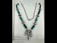 Necklace with malachite #5852