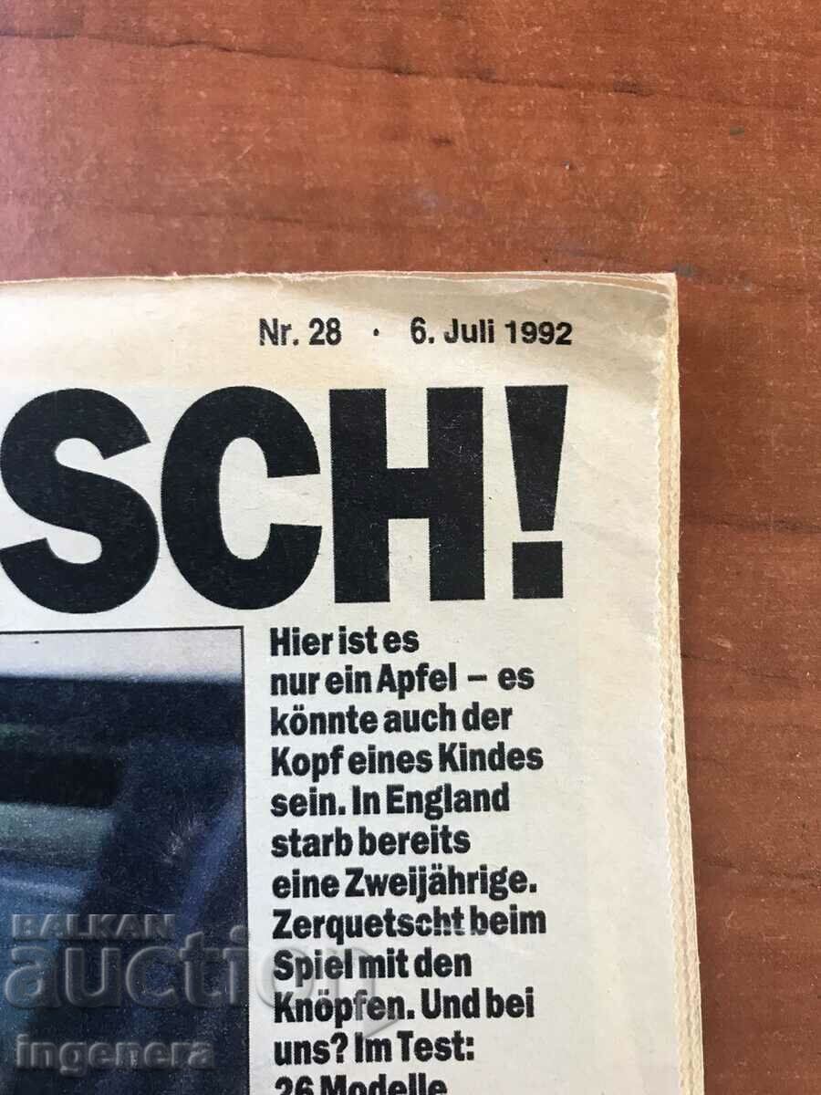 "AUTO BILD" MAGAZINE - JULY 6, 1992 - GERMAN with price 3.00 BGN | € 1.53 "AUTO BILD" MAGAZINE - JULY 6, 1992 - GERMAN with price 3.00 BGN | € 1.53
