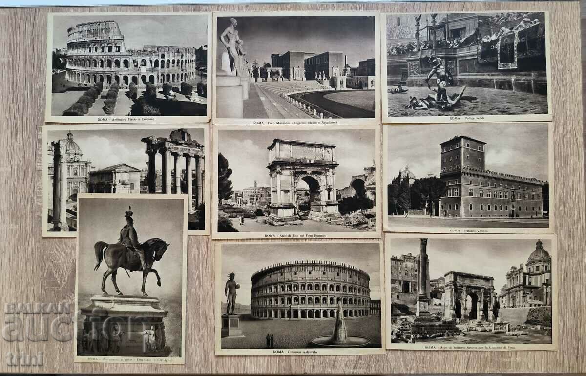 9 cards Italy Rome historical sights