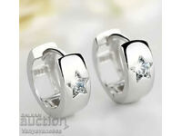 Beautiful 925 silver plated earrings with star zirconia rings English