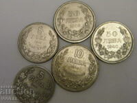 1930, 1940 and 1943. Five copper nickel coins