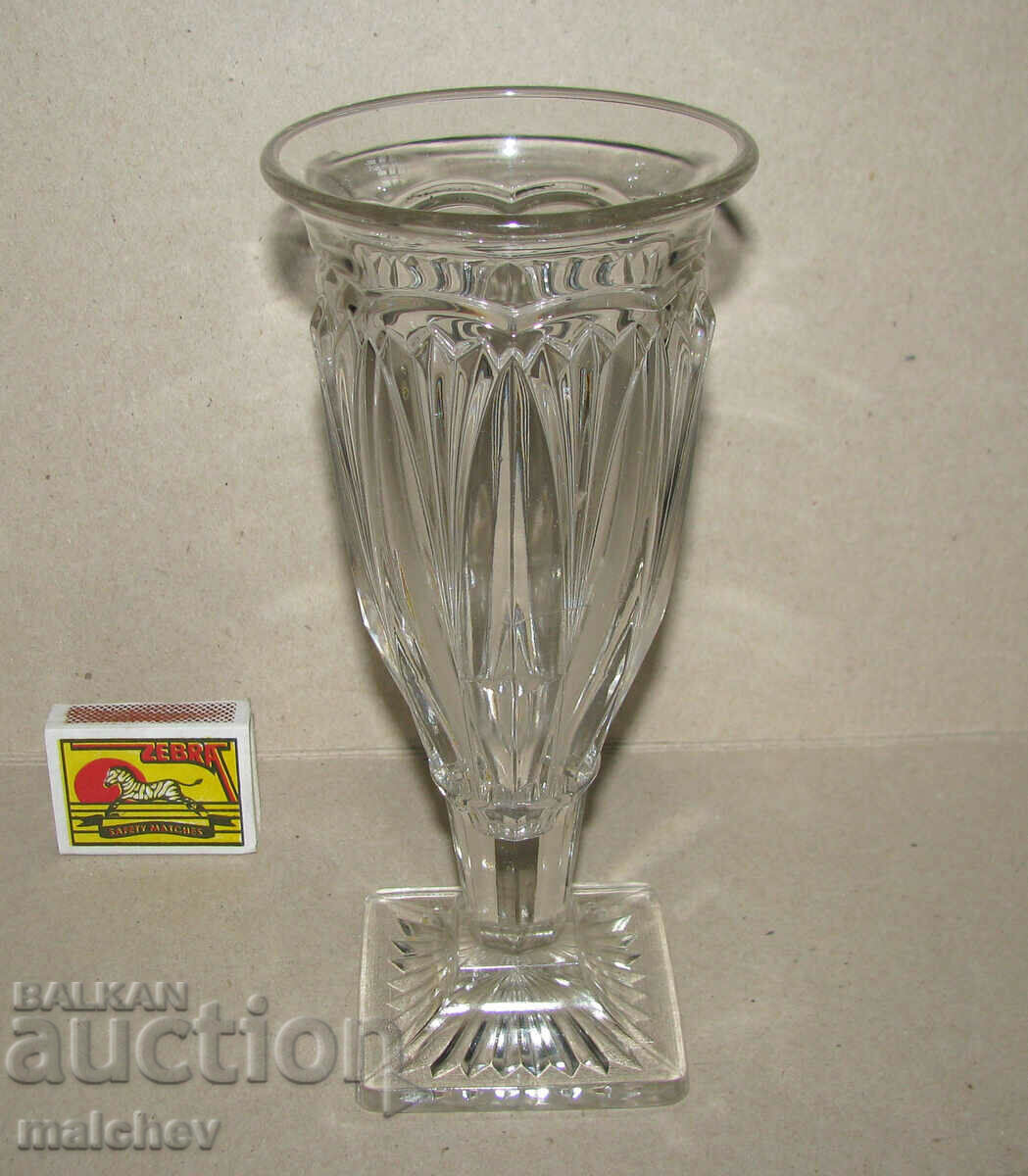 Vas din sticla cristal 20cm Art Deco anii 1920 Excelent