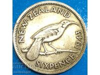 6 pence 1947 New Zealand