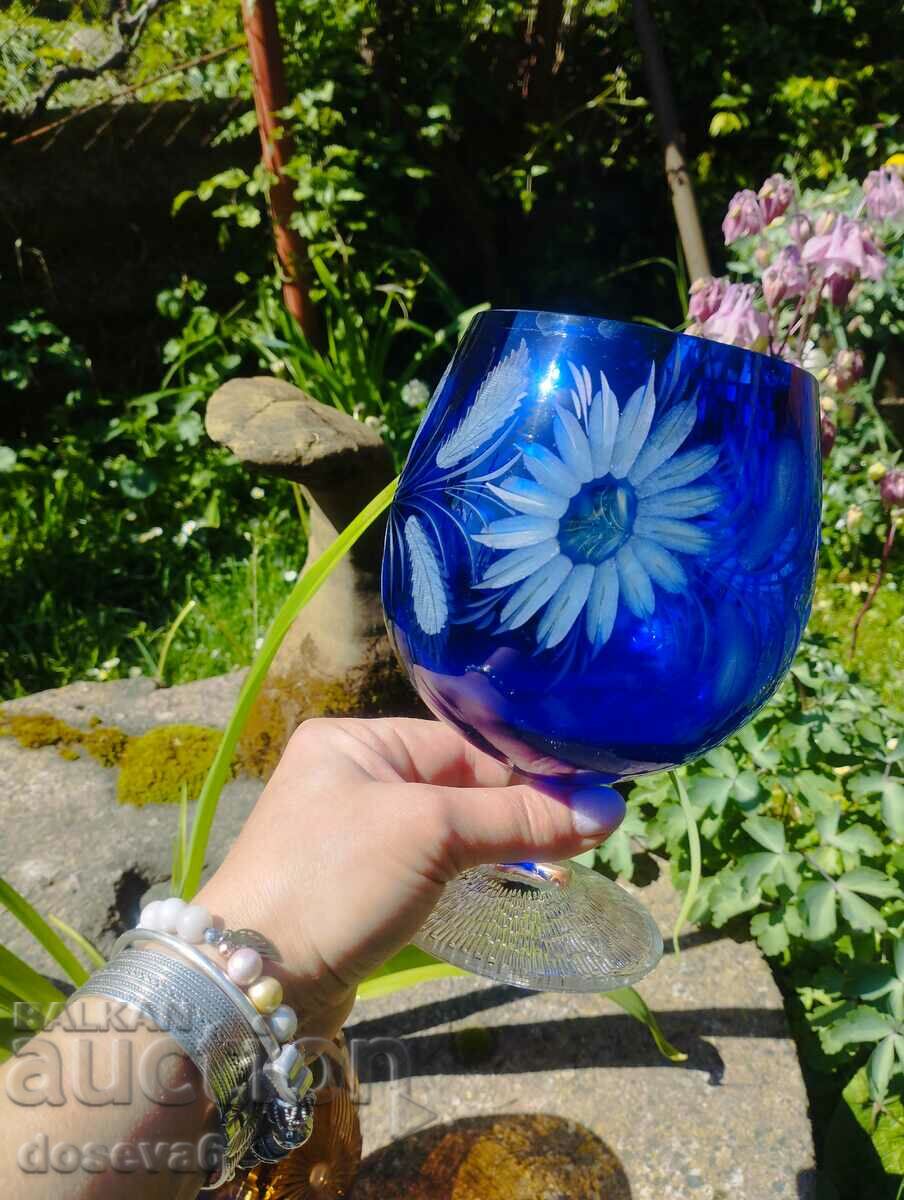 Lead crystal. Large crystal glasses - 5 Lead crystal. Large crystal glasses - 5