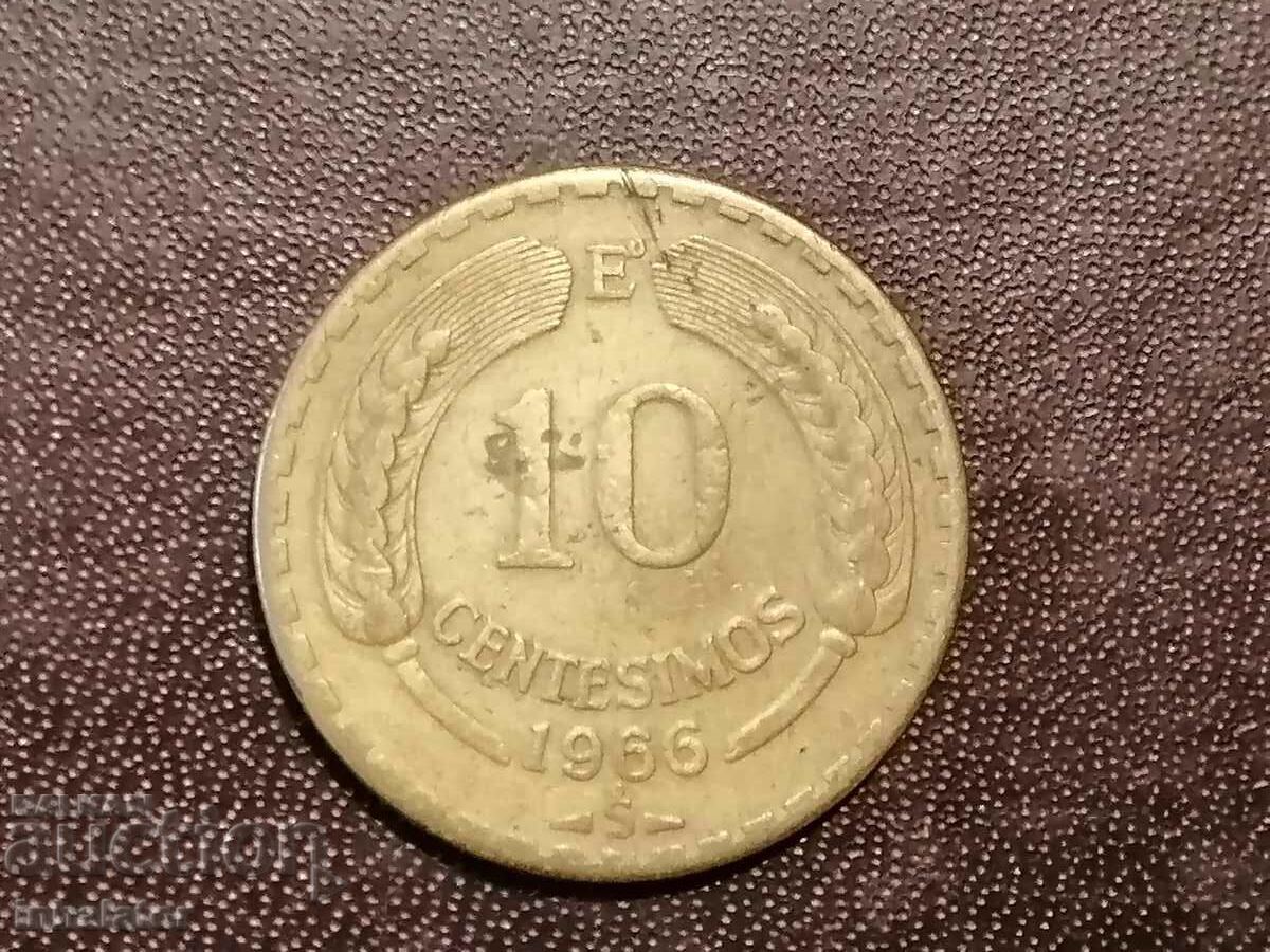 1966 Χιλή 10 centesimo