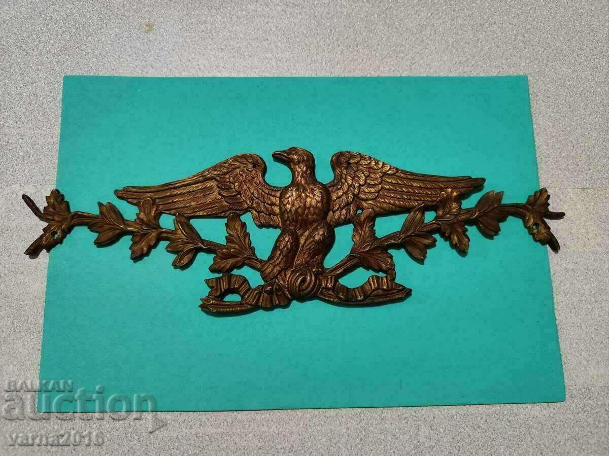 Old Bronze Applique Eagle with Spread Wings.