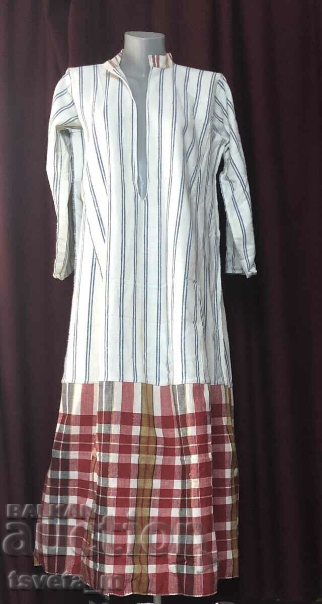 Women's long cotton shirt with 3/4 sleeve, folk costume