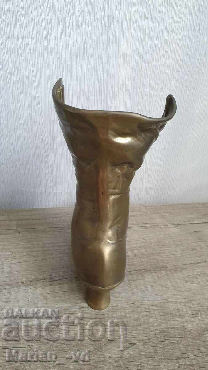 Auction Old Decorative Victorian Brass Ladies Boot -24cm Auction Old Decorative Victorian Brass Ladies Boot -24cm