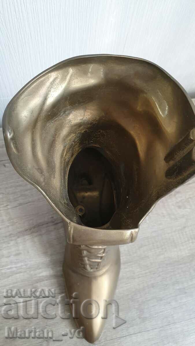 Old Decorative Victorian Brass Ladies Boot -24cm - 5 Old Decorative Victorian Brass Ladies Boot -24cm - 5