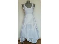 White summer dress with ruffles and straps 100% cotton