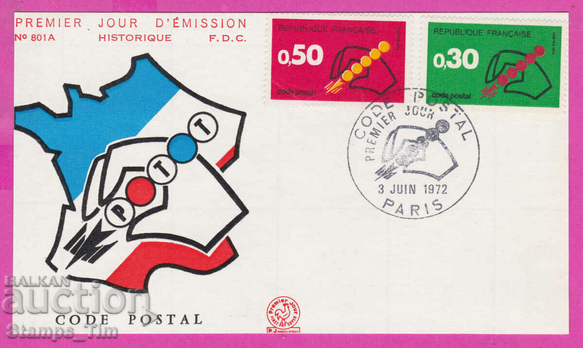 305792 / Franța FDC PK 1972 Campanie de cod poștal