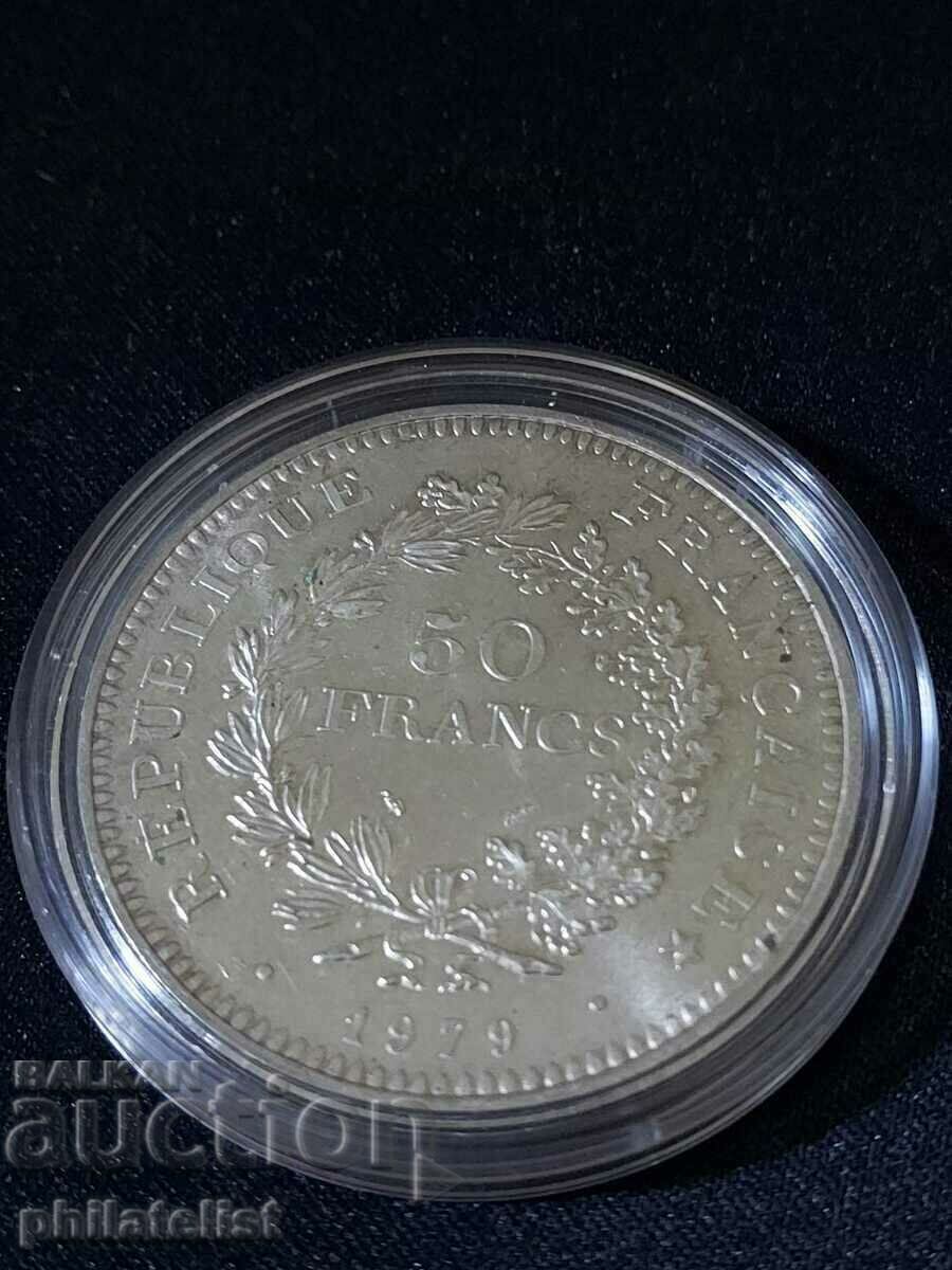 Auction France - 50 francs - 1979, silver coin #3 Auction France - 50 francs - 1979, silver coin #3