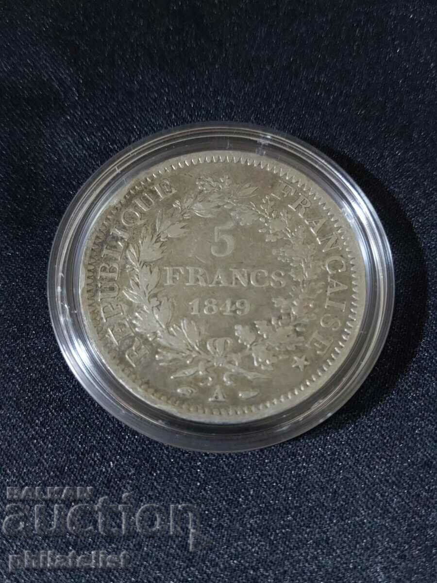 France 1849 A - 5 Francs - Silver Coin #2