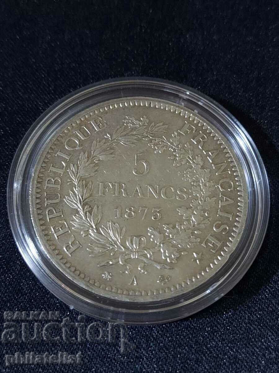 France 1873 A - 5 Francs - Silver Coin