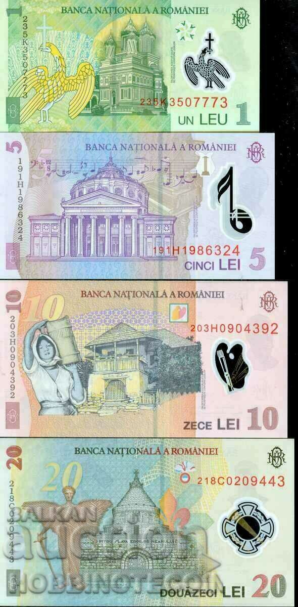 РУМЪНИЯ ROMANIA СЕТ 1 5 10 20 лей issue NEW UNC ПОЛИМЕР с цена 29.31 лв. | € 14.99 РУМЪНИЯ ROMANIA СЕТ 1 5 10 20 лей issue NEW UNC ПОЛИМЕР с цена 29.31 лв. | € 14.99