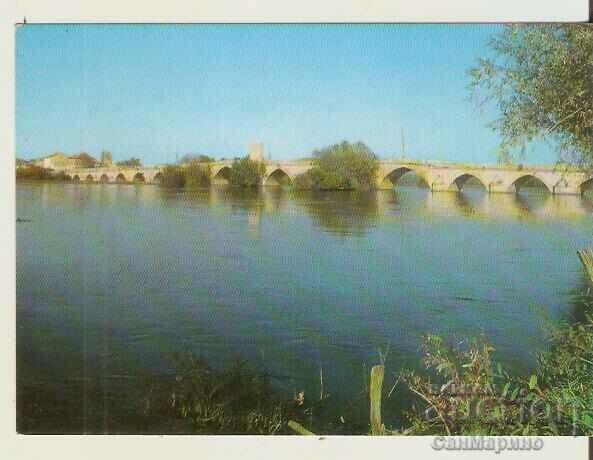 Map Bulgaria Svilengrad The bridge on the river Maritsa*