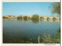 Map Bulgaria Svilengrad The bridge on the river Maritsa*