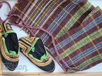 Woven wool apron and slippers