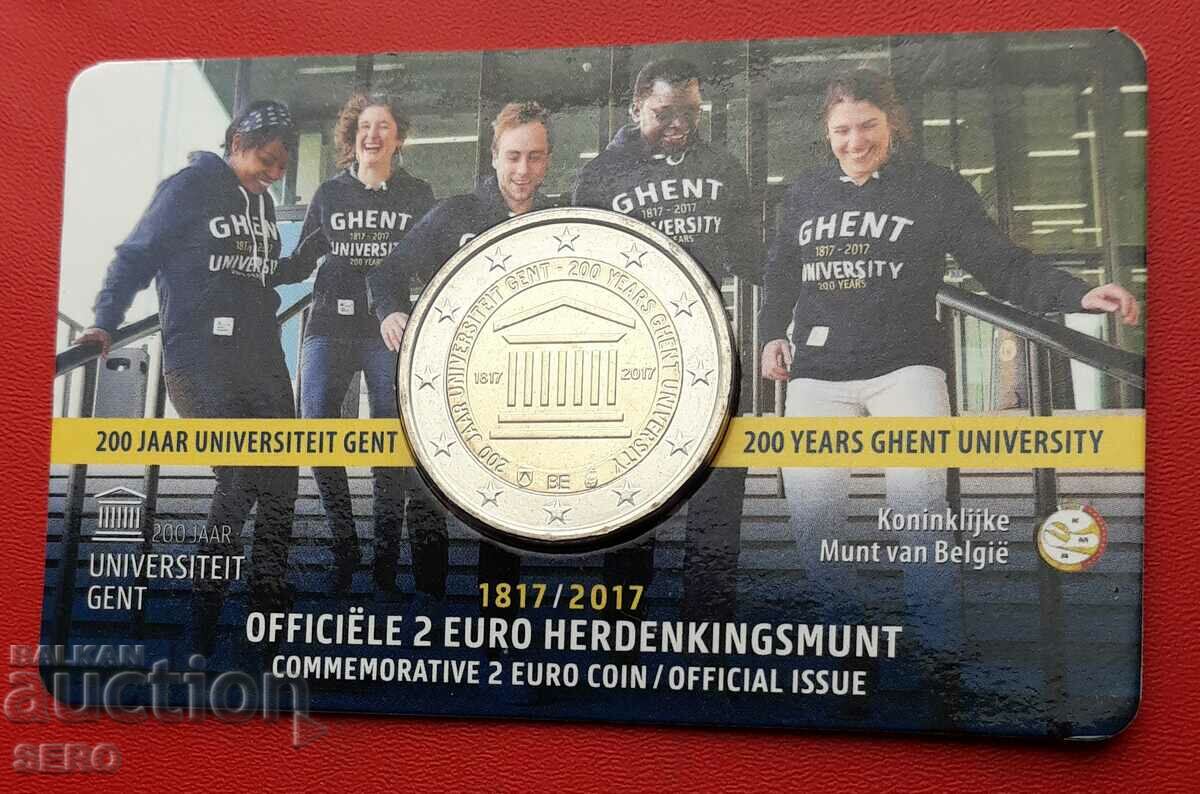 Coin card-Belgium with 2 euros 2017