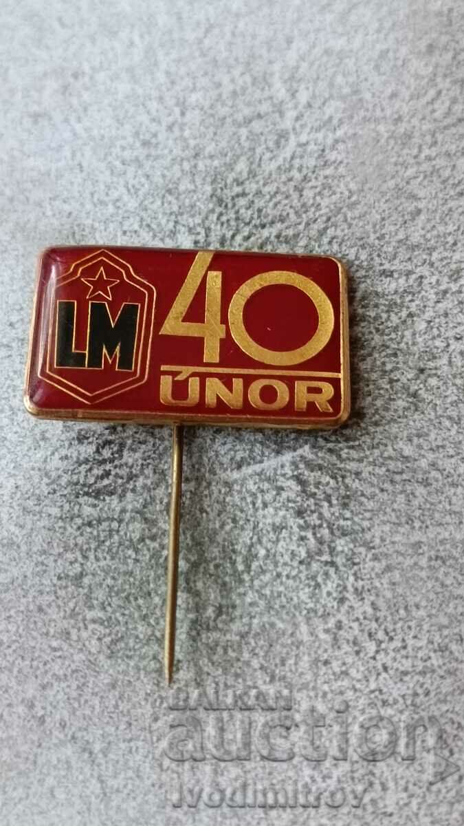 Badge 40 UNOR LM