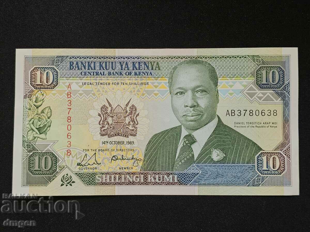 10 șilingi Kenya 1989