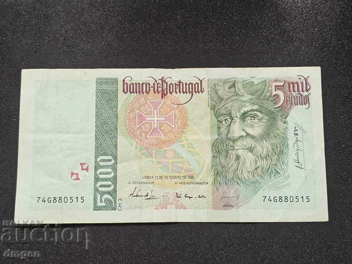 5000 escudos Portugal 1996