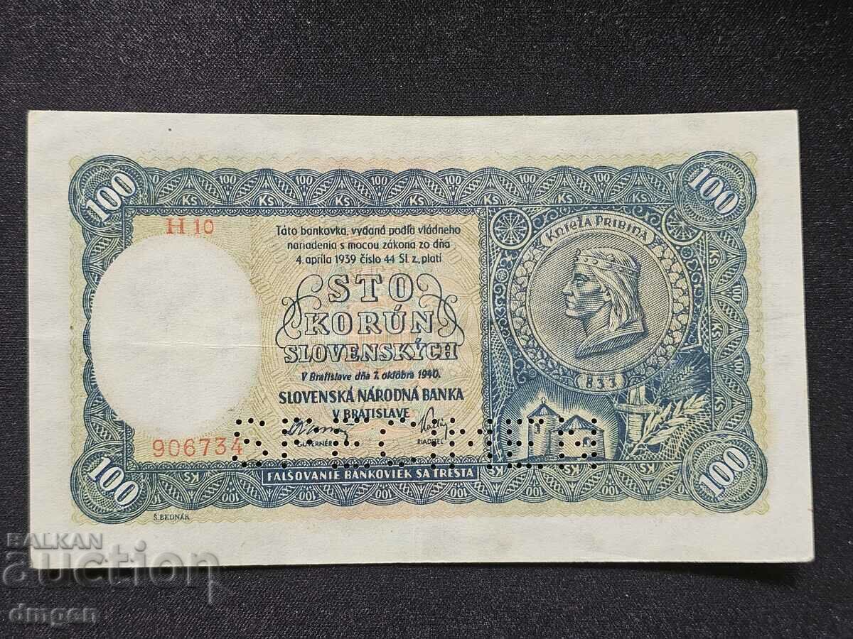 100 de coroane 1940 Slovacia Exemplar